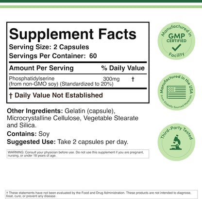 Double Wood - Phosphatidyl lSerine Supplement 300mg, 120 capsulas