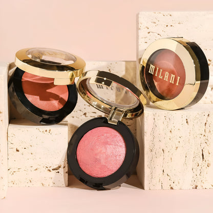 Milani - Baked Blush & Baked Highlighter - Da forma, contorno y resalta tu cara para un acabado brillante o mate