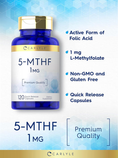 Carlyle, 5-MTHF L Methylfolate 1mg - 120 Capsules