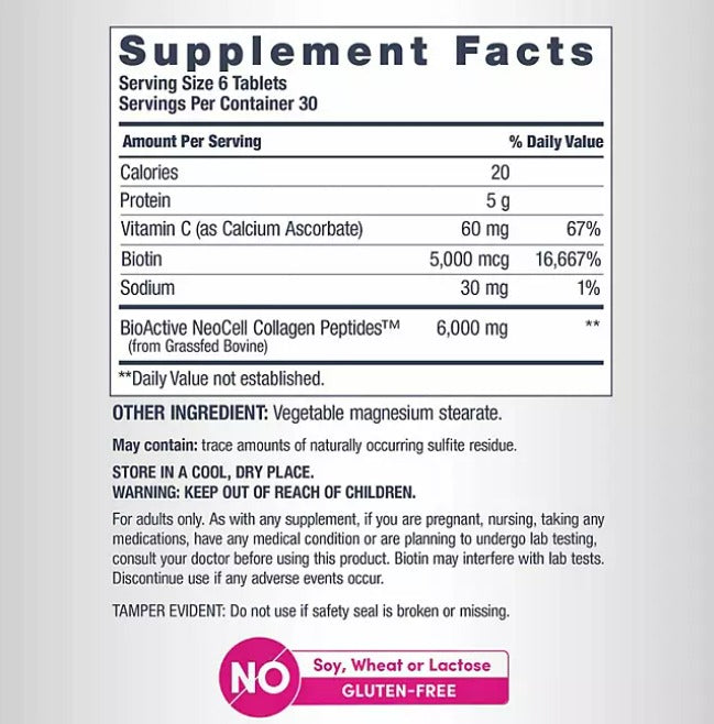 NEOCELL COLAGENO + VITAMINA C+ BIOTINA - 360 TABLETAS