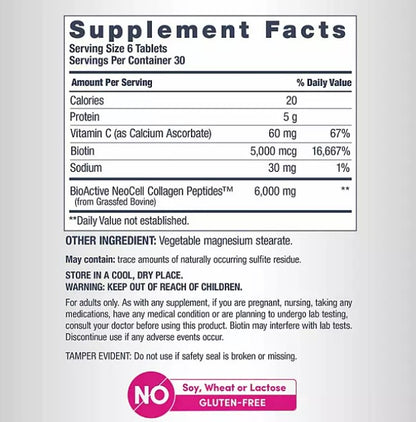 NEOCELL COLAGENO + VITAMINA C+ BIOTINA - 360 TABLETAS
