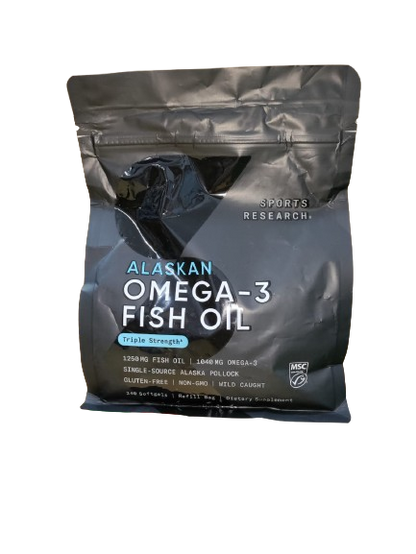 Sports Research , Omega - 3 Fish oil Wild Alakan Pollock 1250mg fish oil / 1040mg omega 3 , 240 Capsulas de Gel