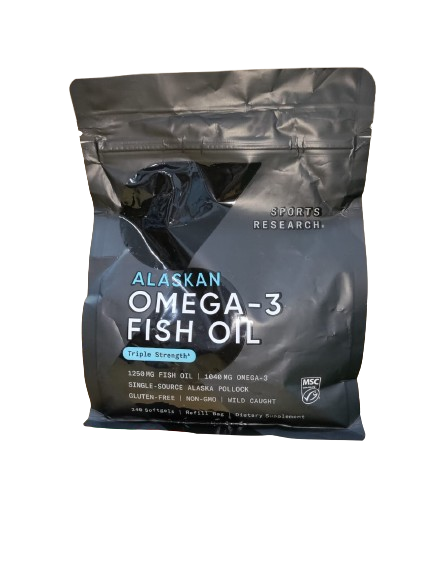 Sports Research , Omega - 3 Fish oil Wild Alakan Pollock 1250mg fish oil / 1040mg omega 3 , 240 Capsulas de Gel