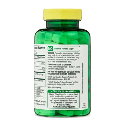 SPRING VALLEY Colágeno + C 2500mg bioacctivos de colageno - 90 tabletas