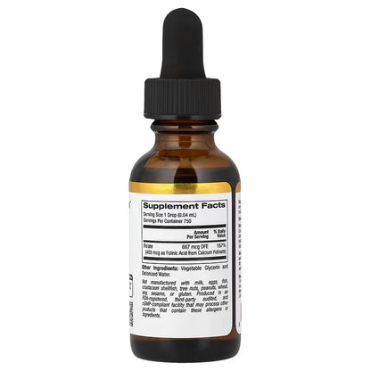 California Gold Nutrition, Ácido folínico, sin alcohol, 30 ml