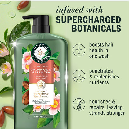 Herbal Essences - Shampoo Argan oil & Green tea, 1 litro