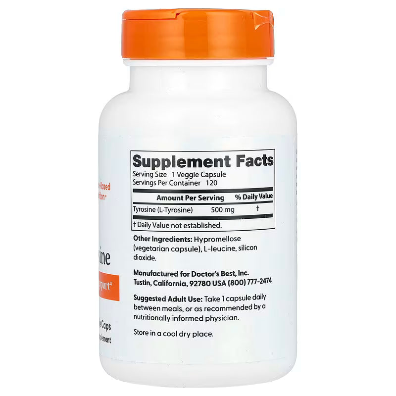 Doctor Best - L-Tyrosine 500mg,  120 capsulas vegetales