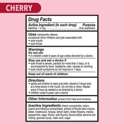 Ricola sabor cereza | Refrescante y anestésico oral, 19 unidades