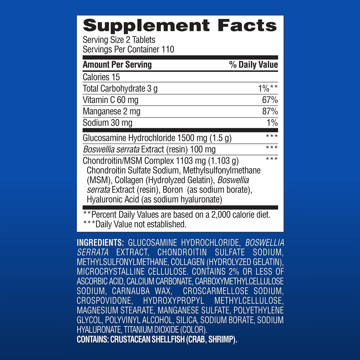 Glucosamina Chondroitin SMS 220 tabletas - MEMBER S MARK
