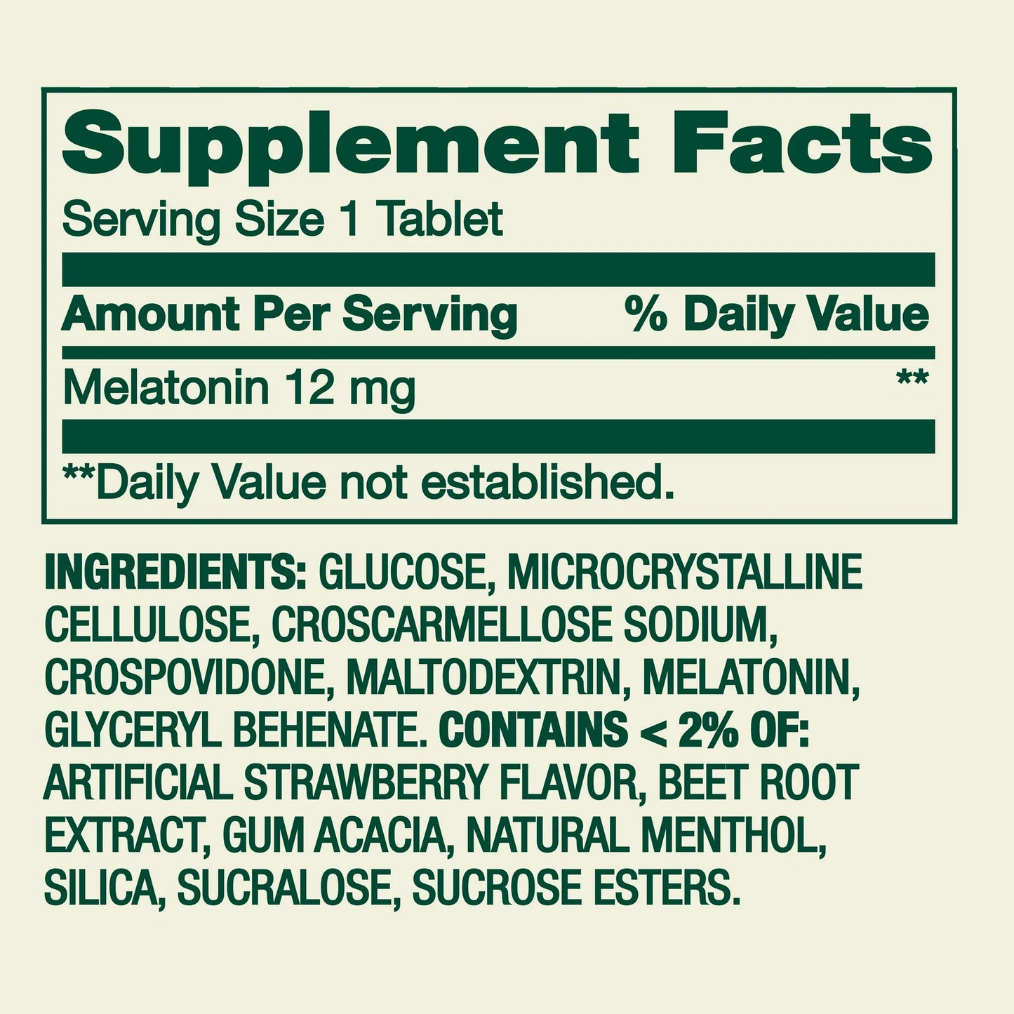 Spring Valley Melatonina 12mg 60 Tabletas