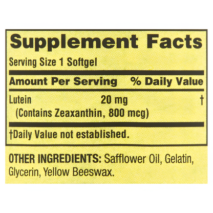 Lutein 20mg  , 90 capsulas - Spring Valley