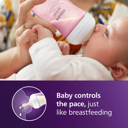 Biberón Philips Avent Natural Baby Pack de 3 con tetina de respuesta natural-  9onzas -260 ml cada uno.