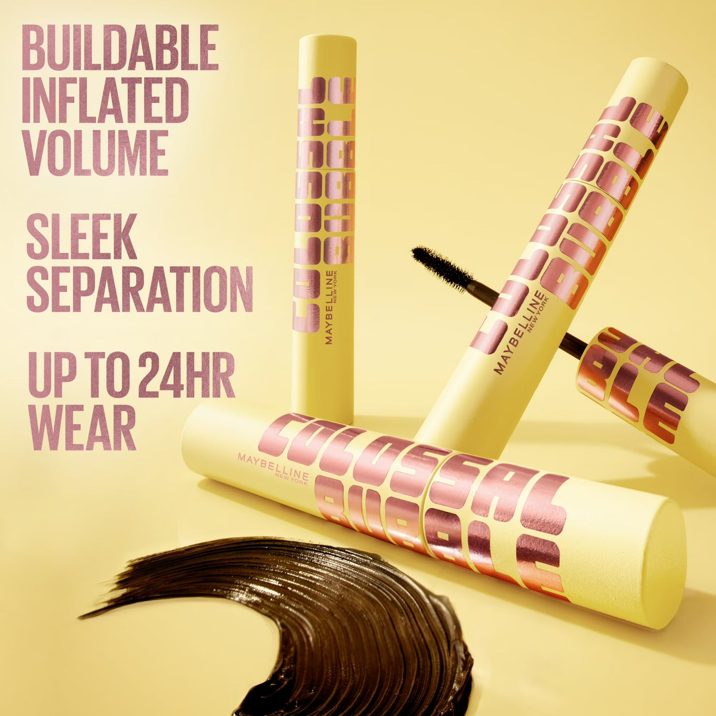 Maybelline Colossal Bubble Mascara de maquillaje resistente al agua, muy negro(871), 8.75ml