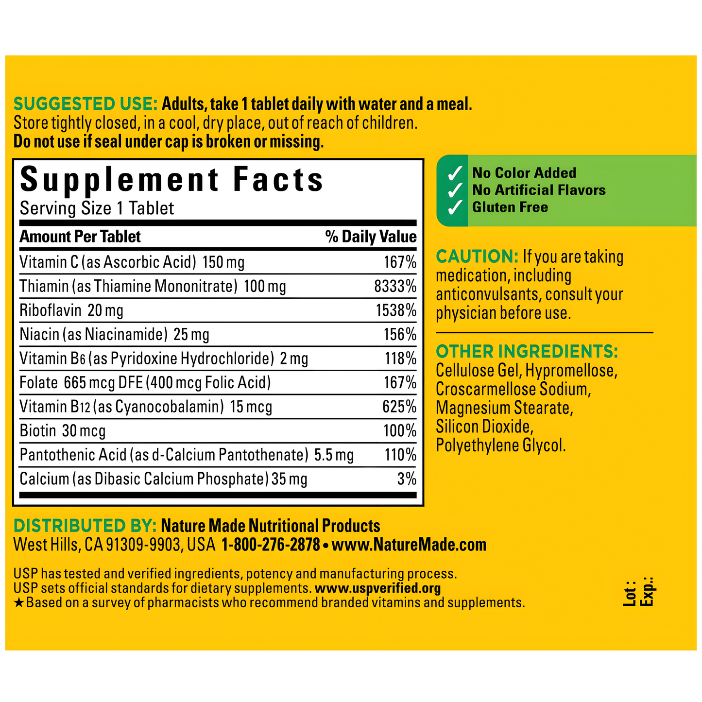 Nature Made Super B Complex con vitamina C -  tabletas