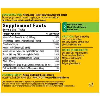 Nature Made Super B Complex con vitamina C -  tabletas