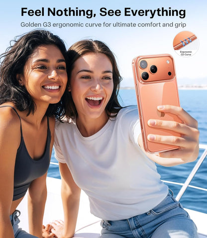 Funda TORRAS para iPhone 17 Pro Max Protección de Grado Militar, Transparente Anti-Arañazos Borde Suave para iPhone 17 Pro Max, Transparente 6.9".