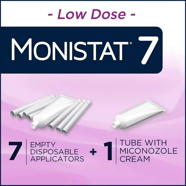 Monistat Tratamiento para la infeccion vaginal  de 7 días, 7 cremas de miconazol desechables