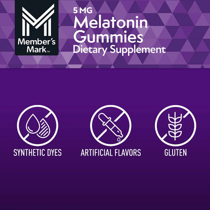 Gomitas de melatonina Member’s Mark, 5 mg, sabor fresa, 200 unidades.