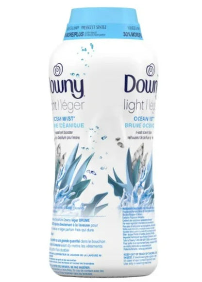 Downy Light Ocean Mist - Perlas potenciadoras de aroma para lavadora sin perfumes pesados 1.13 Kg