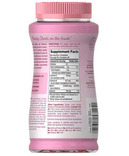 Hair, Skin & Nails con Biotin 2500/ 6000 mcg , 230/80 Gummies Nature´s Bounty