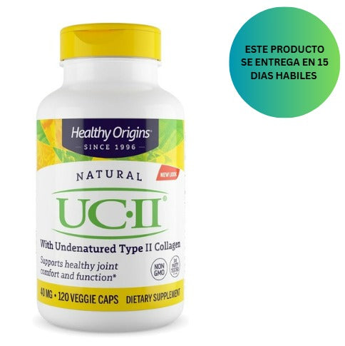 Healthy Origins UC-II 40 mg (colágeno tipo II no desnaturalizado, sin OMG, sin gluten, soporte para las articulaciones), 120 cápsulas vegetales