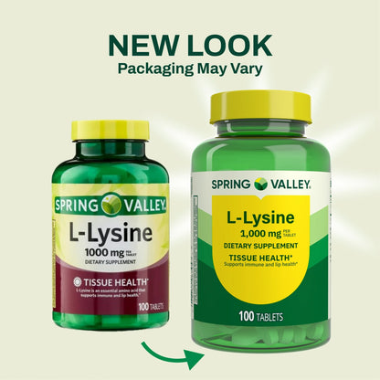 Spring Valley, L-Lysine 1000mg, 100 tabletas