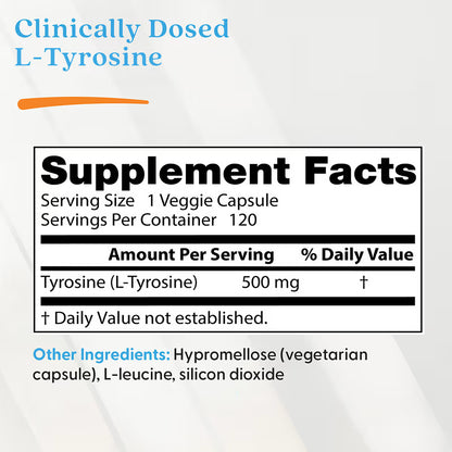 Doctor Best - L-Tyrosine 500mg,  120 capsulas vegetales