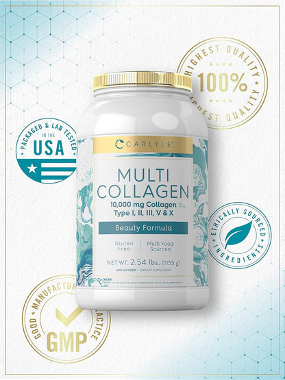 Carlyle - MultiCollagen 10,000mg Tipo I,II,II,V&X - 1155g