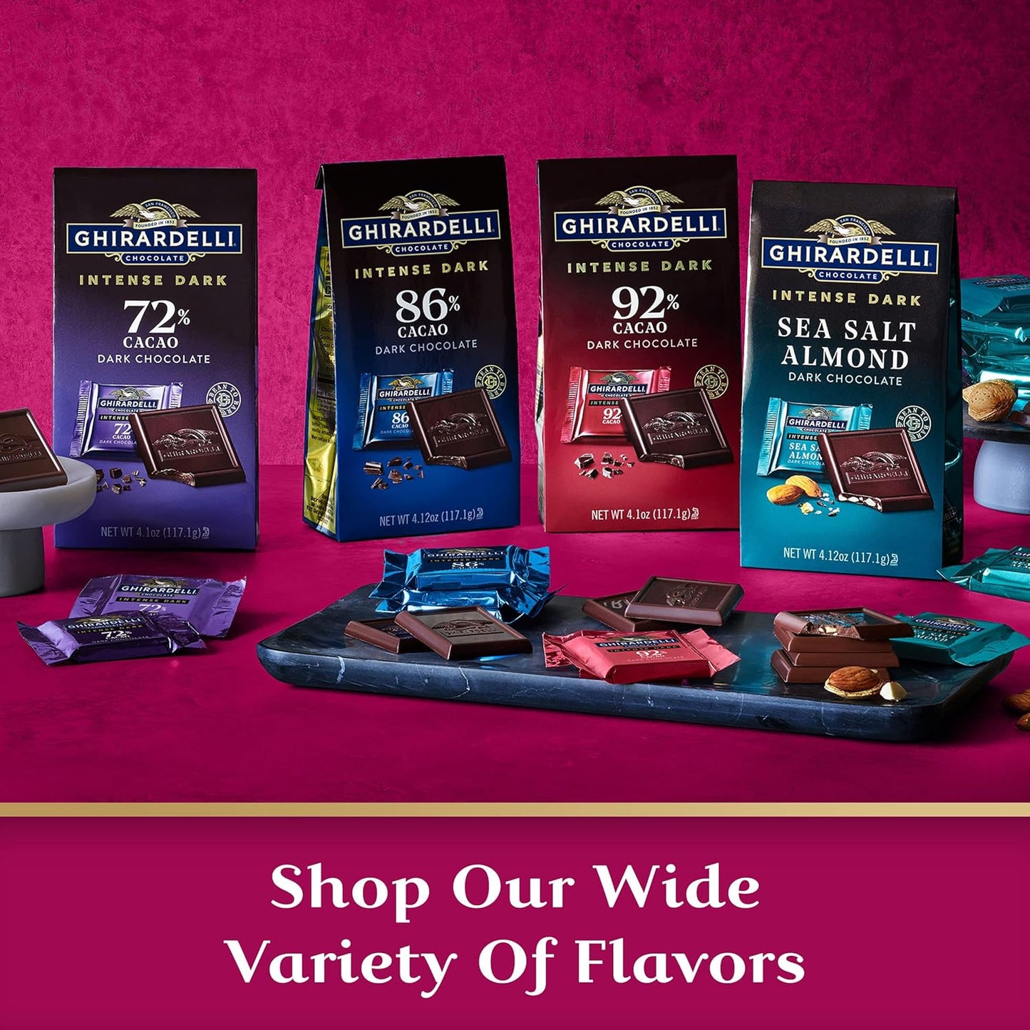 GHIRARDELLI RASPBERRY Dark Chocolate - Barra de chocolate negro intenso, frambuesa 100g