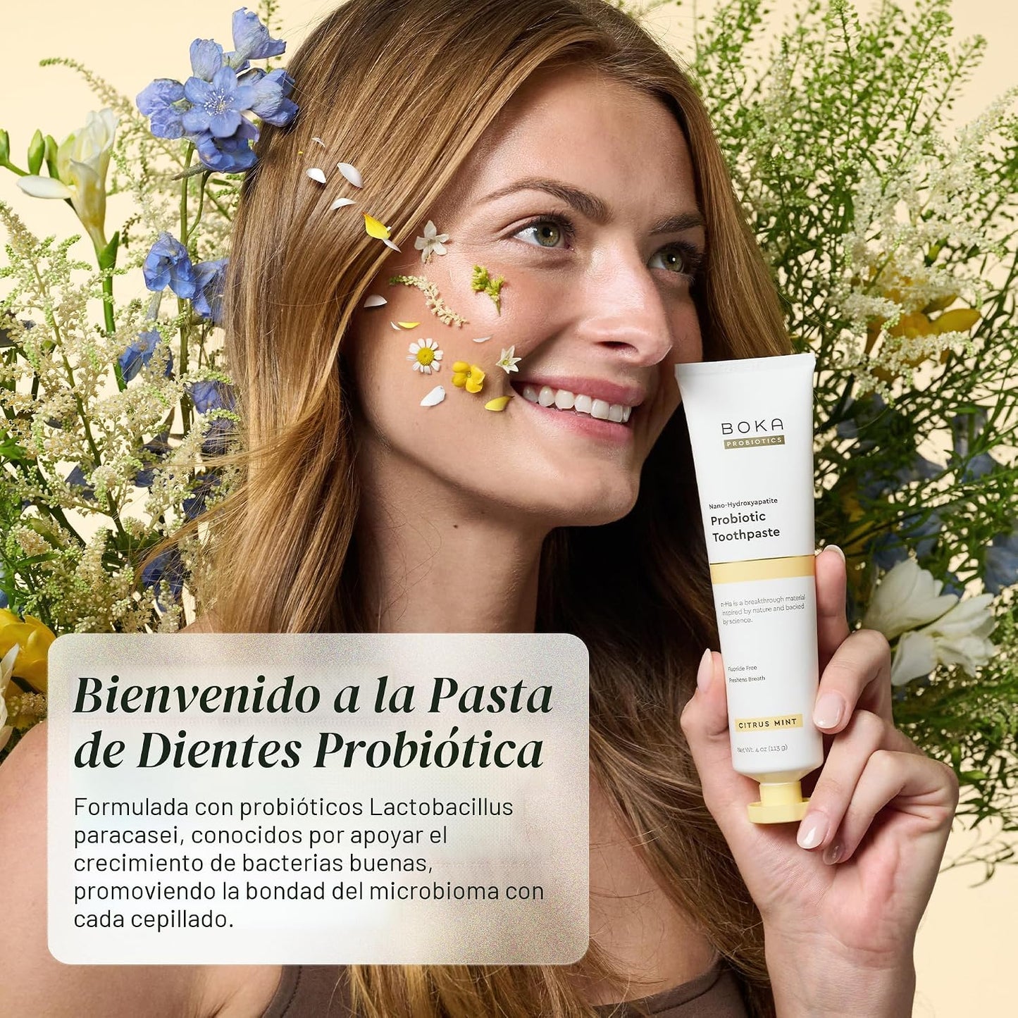 Boka Pasta dental con Probioticis y  Nano Hydroxyapatite sin Fluor Dental  Citrus Mint 96 gr.