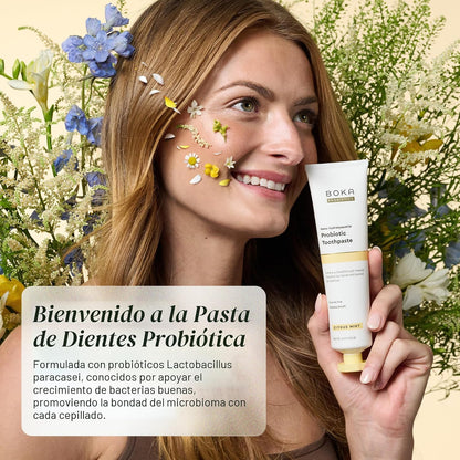 Boka Pasta dental con Probioticis y  Nano Hydroxyapatite sin Fluor Dental  Citrus Mint 96 gr.