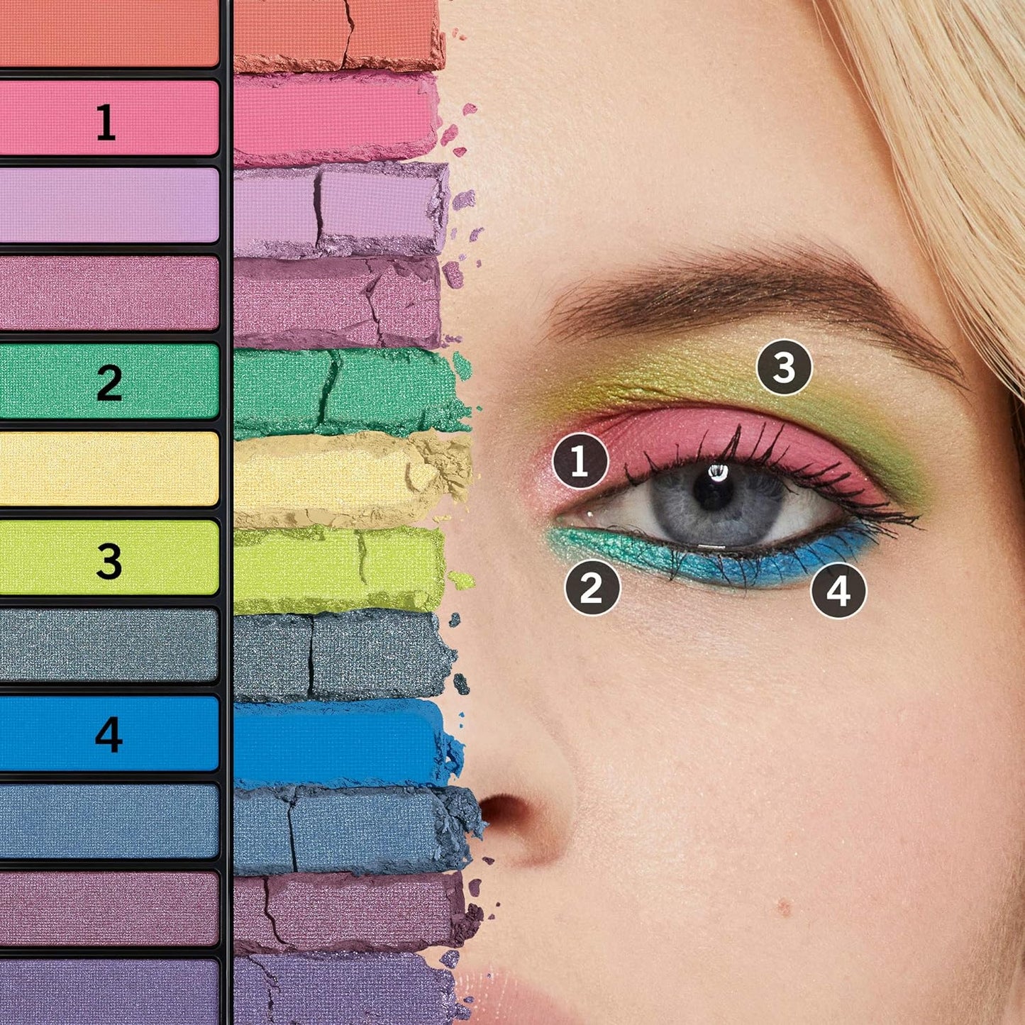 Rimmel London Magnif'Eyes Paleta de sombras de ojos, 12 tonos, fórmula mezclable, versátil