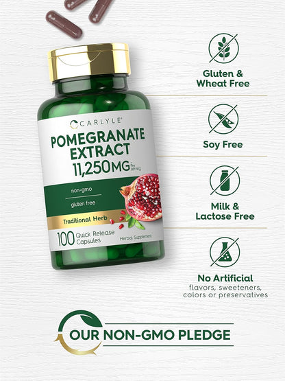 Carlyle - Pomegranate Extract 11,250mg - 100 cápsulas de liberación rápida