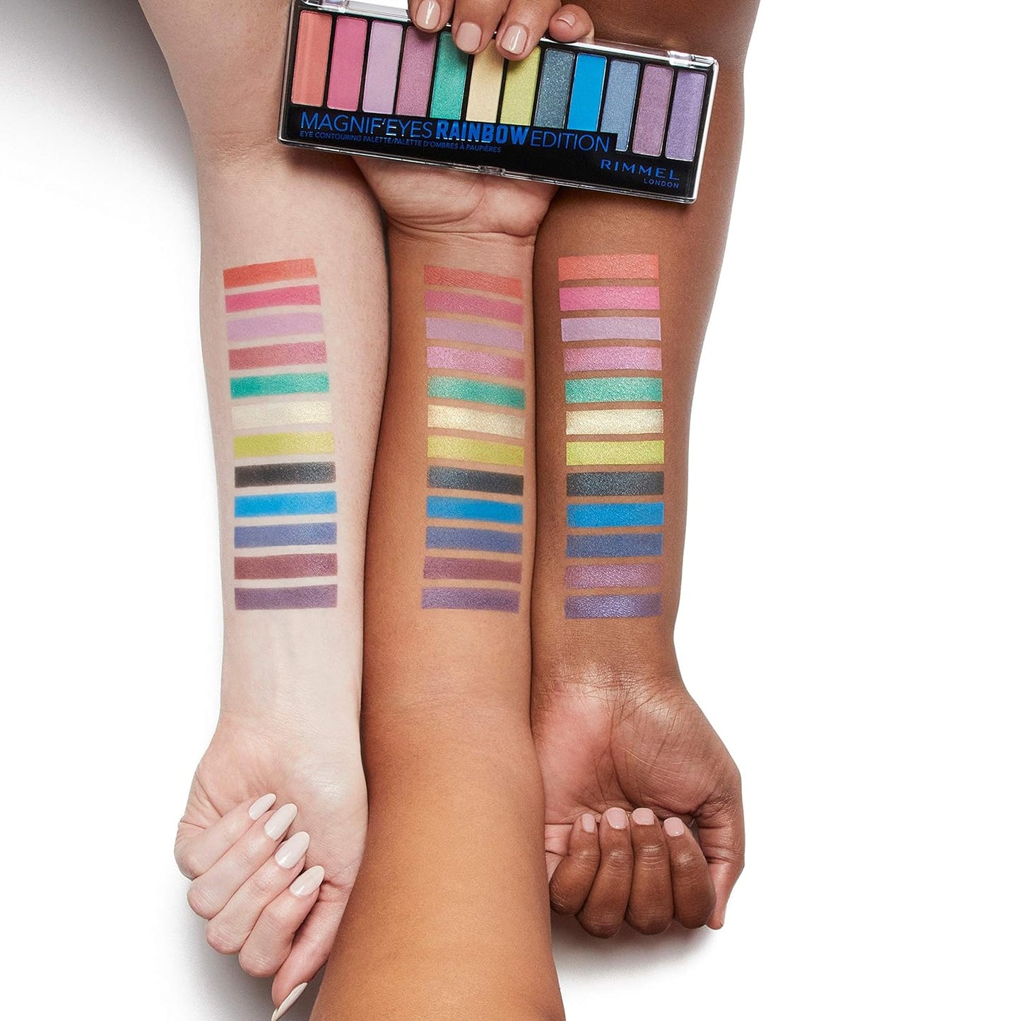 Rimmel London Magnif'Eyes Paleta de sombras de ojos, 12 tonos, fórmula mezclable, versátil
