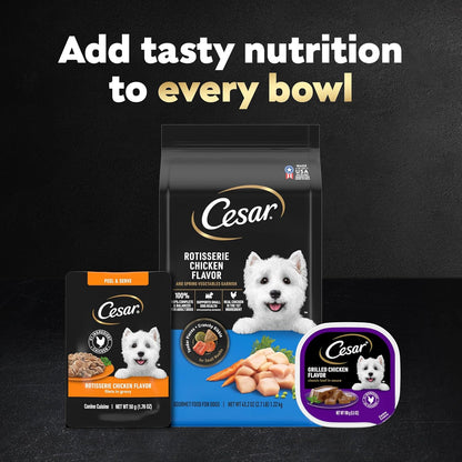 Cesar Filetes en Salsa Comida Húmeda para Perros Sabor Pollo Asado, 50g