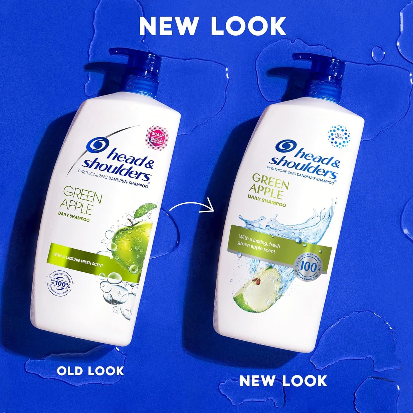 Head and Shoulders Champú para la caspa, tratamiento anticaspa, manzana verde para uso diario, sin parabenos, 835ml