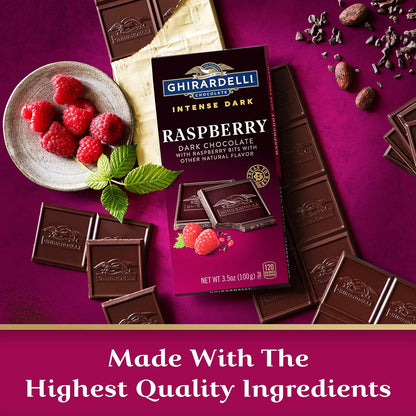GHIRARDELLI RASPBERRY Dark Chocolate - Barra de chocolate negro intenso, frambuesa 100g
