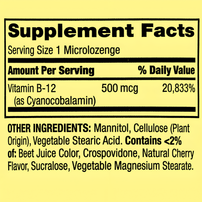 Vitamina B12 Spring Valley en tabletas/microtabletas