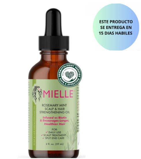 Mielle Organics - Aceite fortalecedor del cuero cabelludo y del cabello, de romero y menta, 2 onzas