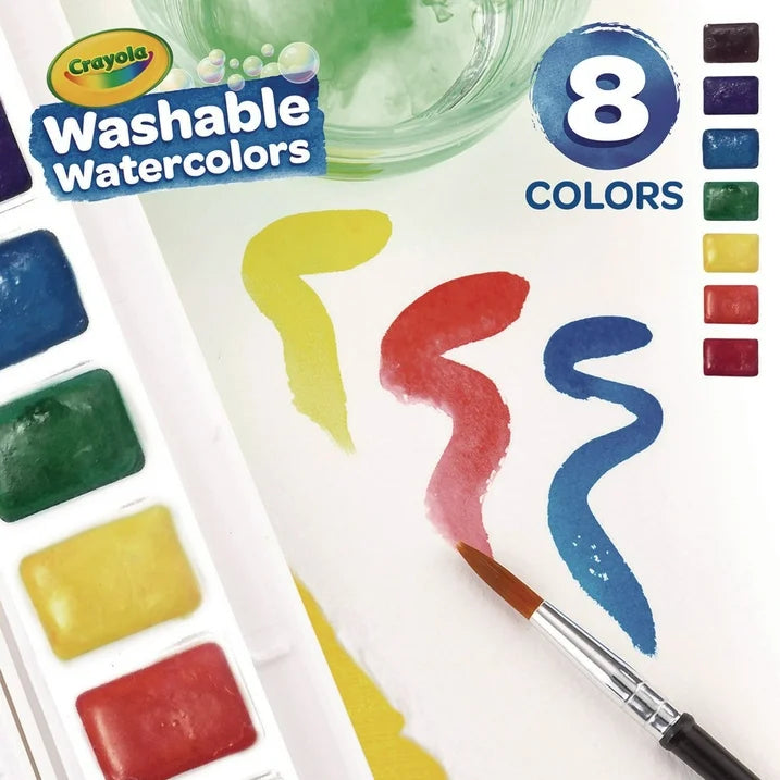 CrayolaSet de acuarelas lavables, 8 colores, + 3 años