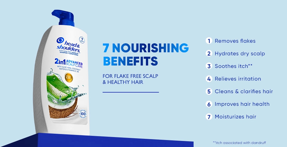 Head & Shoulders Dandruff Shampoo y acondicionador, 2-in-1 Advanced Scalp Care 1.18L