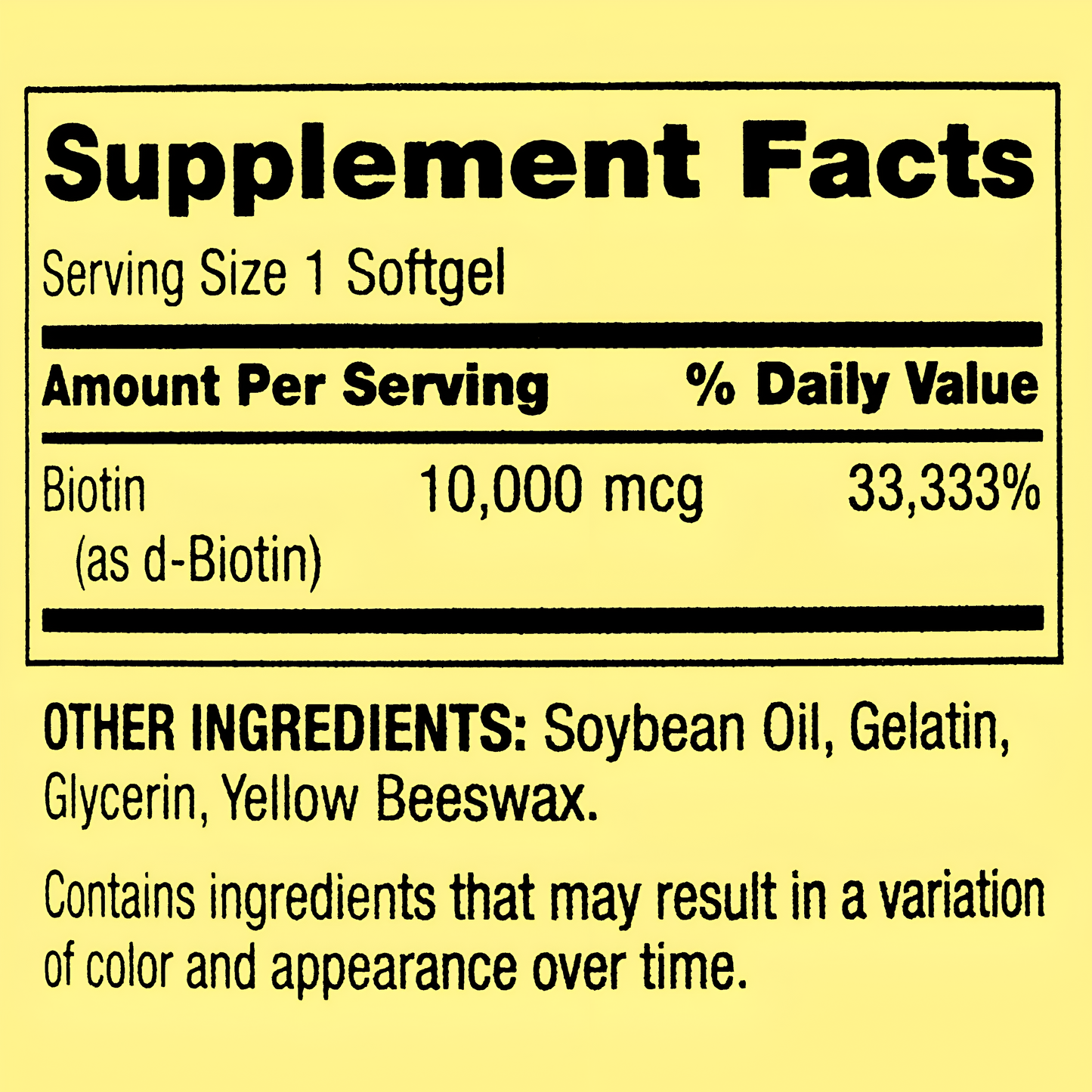 Spring Valley Biotin Softgels, Dietary Supplement, 10,000 mcg 120 softgels