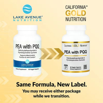 California Gold Nutrition, PEA 300 mg + PQQ 10 mg, 90 Veggie Capsules