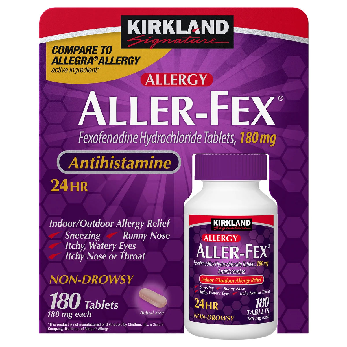 Kirkland Signature Aller-Fex Antihistamine 180 mg., 180 Tabletas