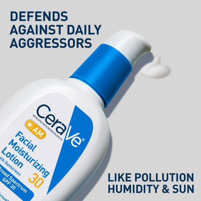 CeraVe -  AM Humectante Facial con Protección de Amplio Espectro, SPF 30 -  89ml