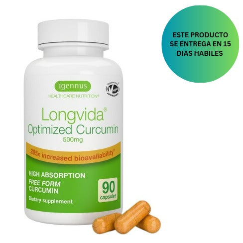 Igennus Longvida - Curcumina lipidada de 500 mg, 90 Capsulas