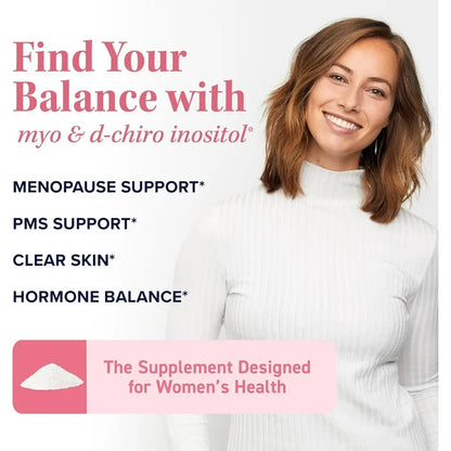 Hormone + Ovarian Support Polvo de Myo y D-chiro inositol para el ciclo menstrual y la salud ovárica | Proporción 40:1 | 64 g, 30 porciones