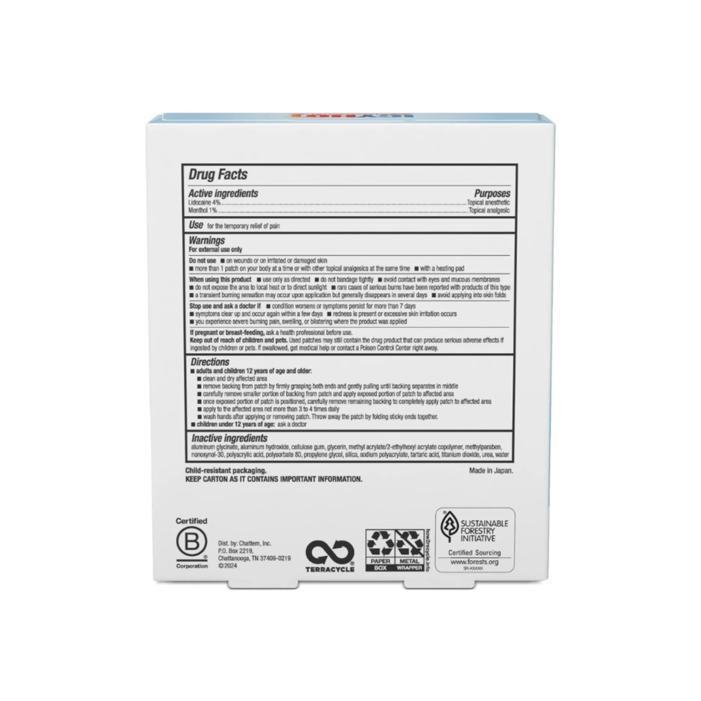 Icy Hot Max Strength Lidocaine Plus 5 parches