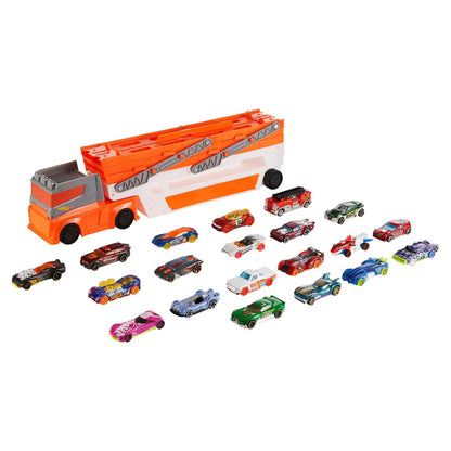 Mattel - Hot  Wheels Mega Hauler Truck Playset, 20 unidades