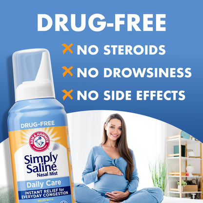 ARM & HAMMER Simply Saline Spray -Alivio Instantáneo para la Congestión Diaria, 127g
